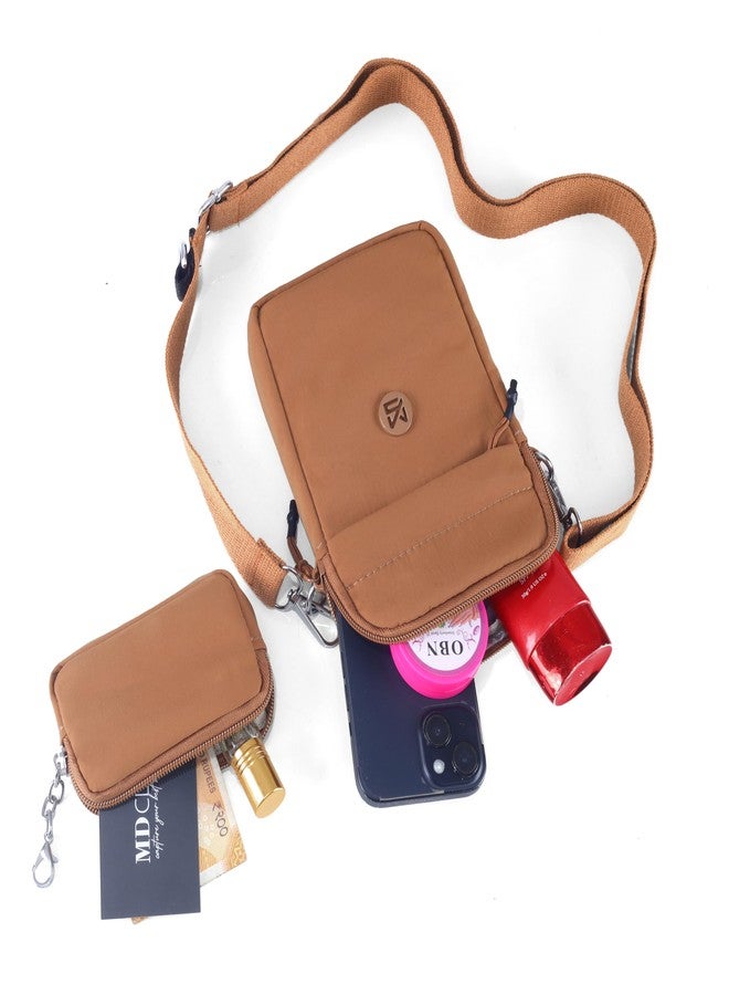 حقيبة كروس صغيرة للنساء من BAG IN مع جيب قابل للفصل - حقيبة كتف متعددة الألوان للسفر، حقيبة هاتف خفيفة الوزن مع حزام قابل للتعديل (برتقالي) - Image 4